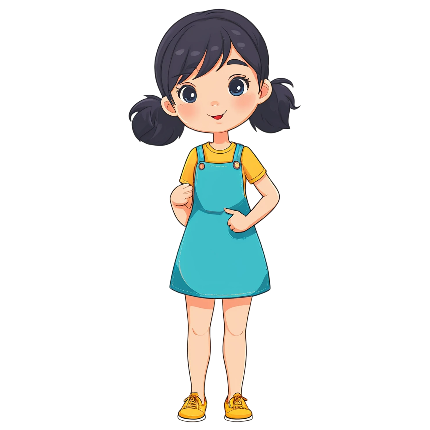 Girl cute sticker isolated on transparent background #17469