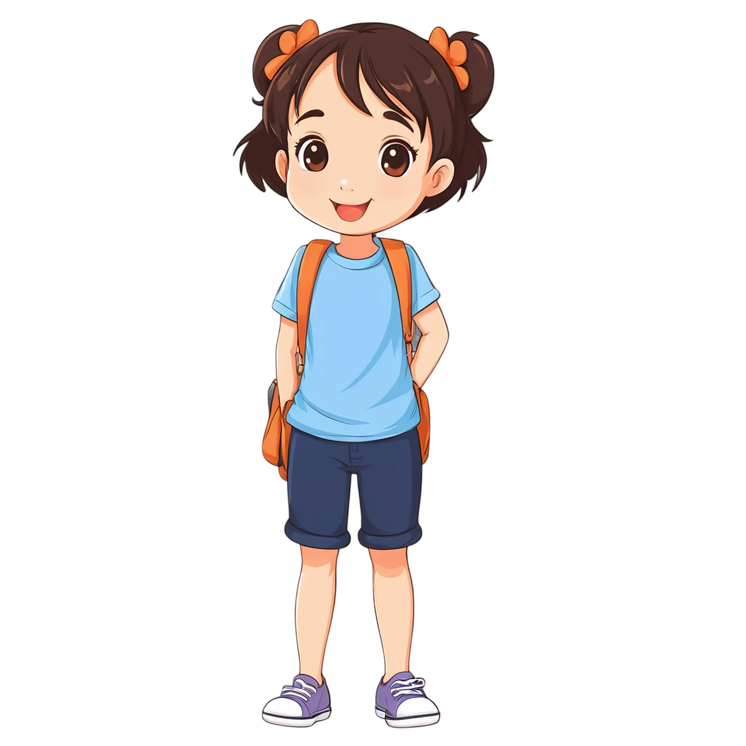 Girl cute sticker isolated on transparent background #17473