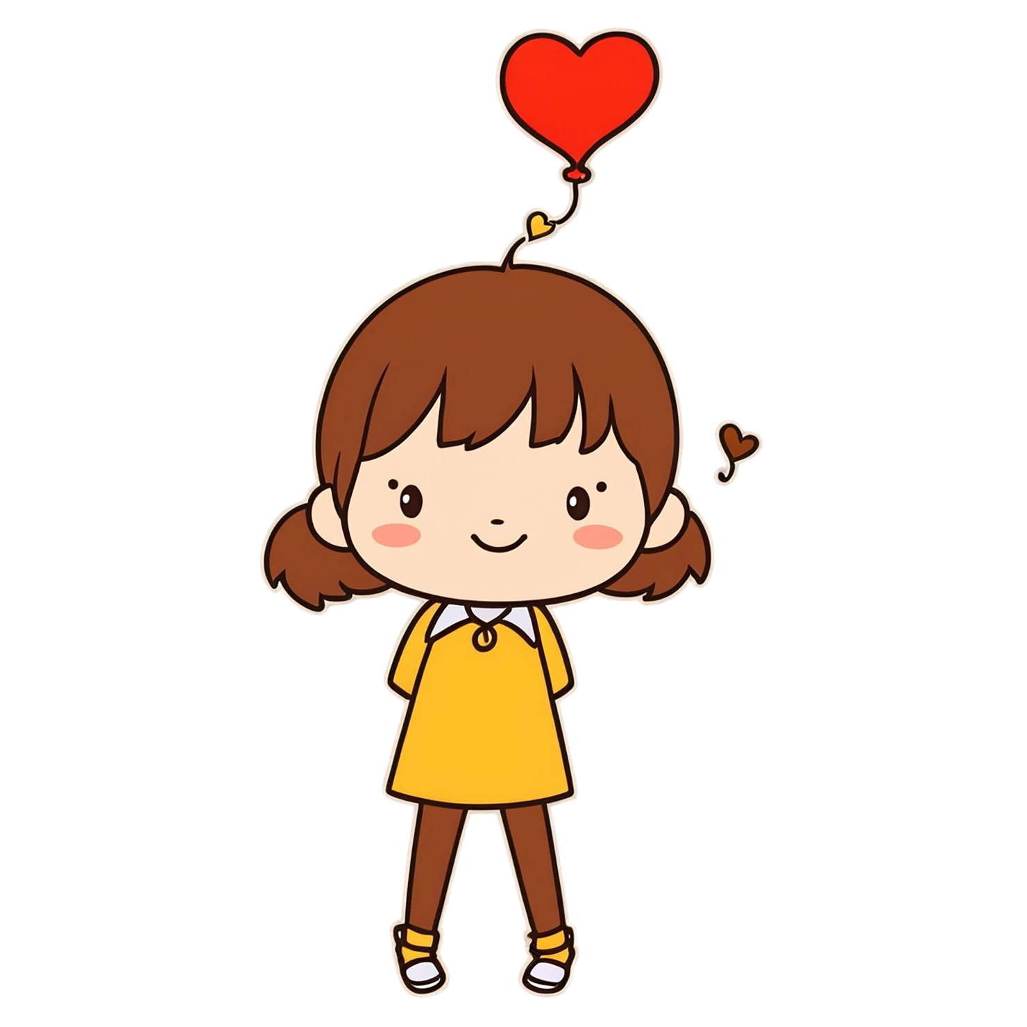 Girl cute sticker isolated on transparent background #17474
