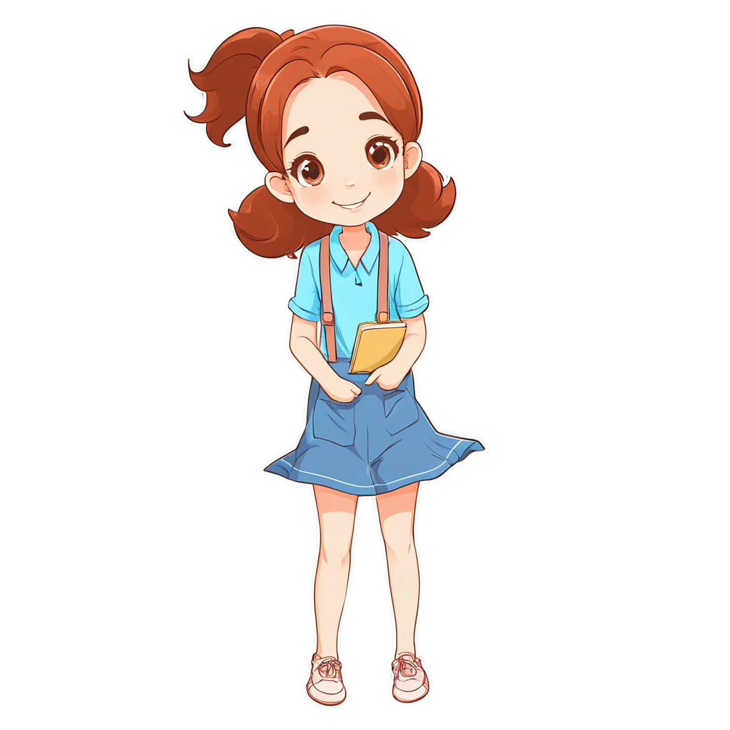 Girl cute sticker isolated on transparent background #17475