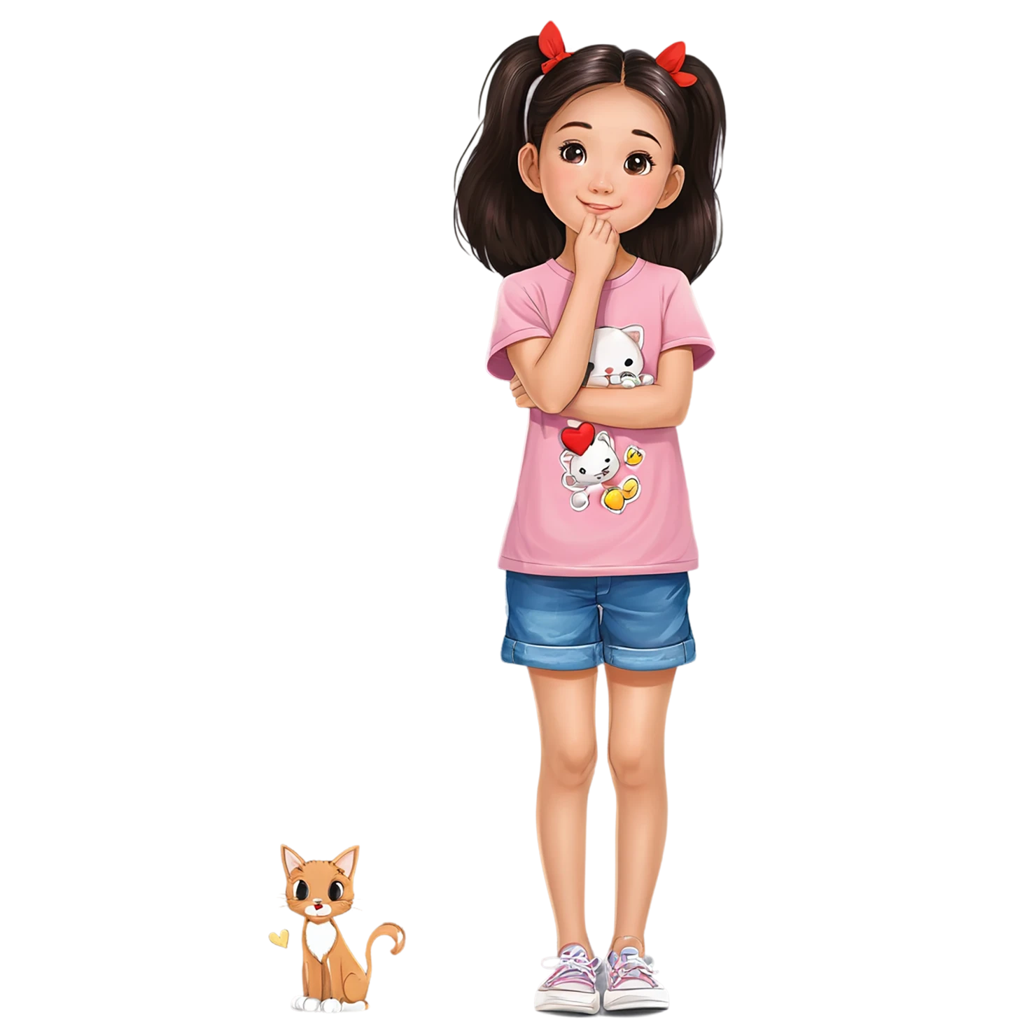 Girl cute sticker isolated on transparent background #17476