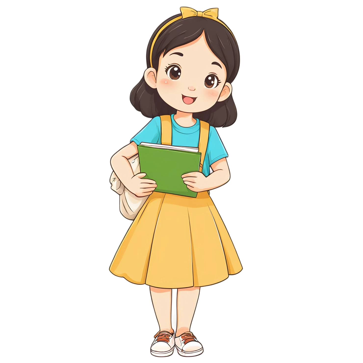 Girl cute sticker isolated on transparent background #17477
