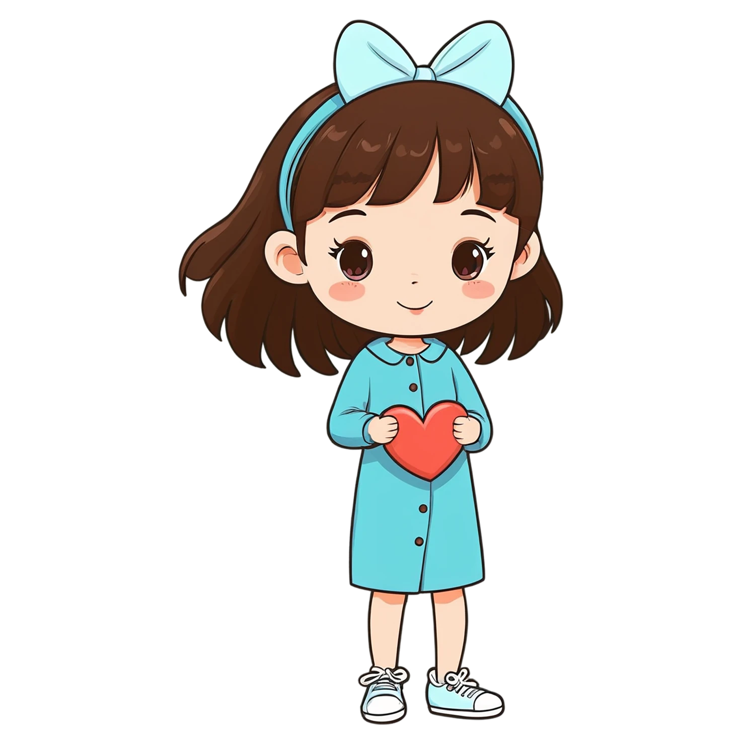 Girl cute sticker isolated on transparent background #17481