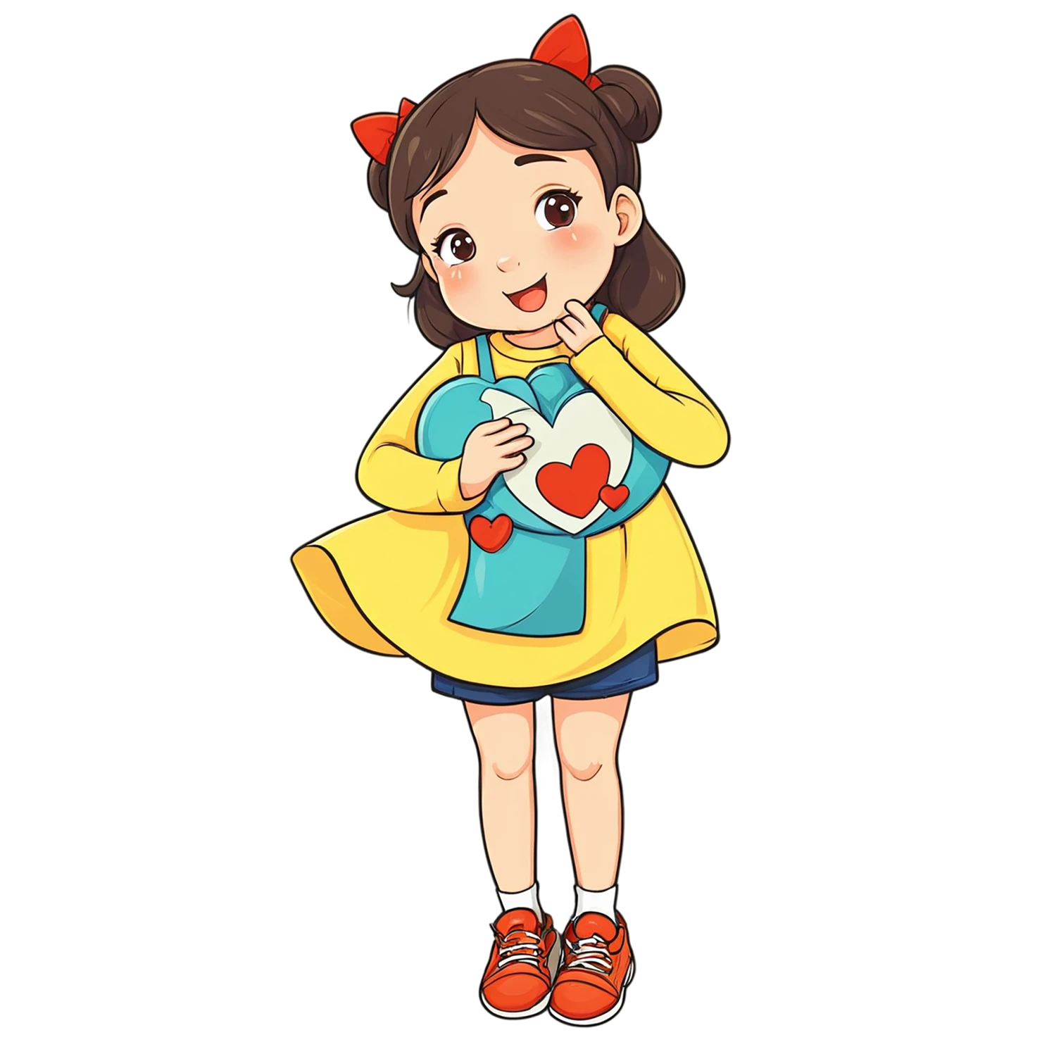 Girl cute sticker isolated on transparent background #17482
