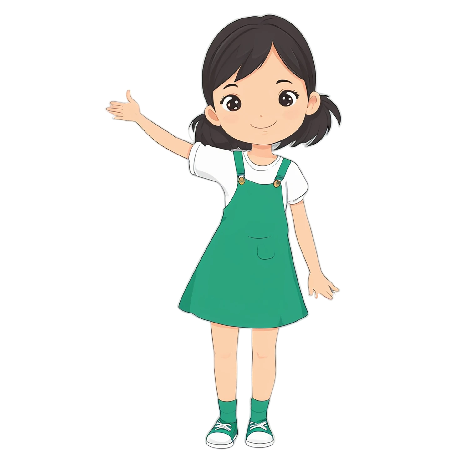 Girl cute sticker isolated on transparent background #17484