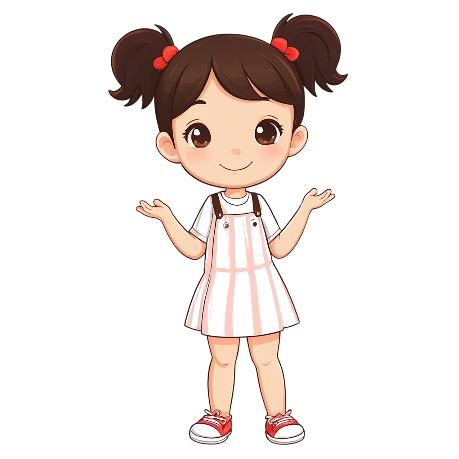 Girl cute sticker isolated on transparent background #17485