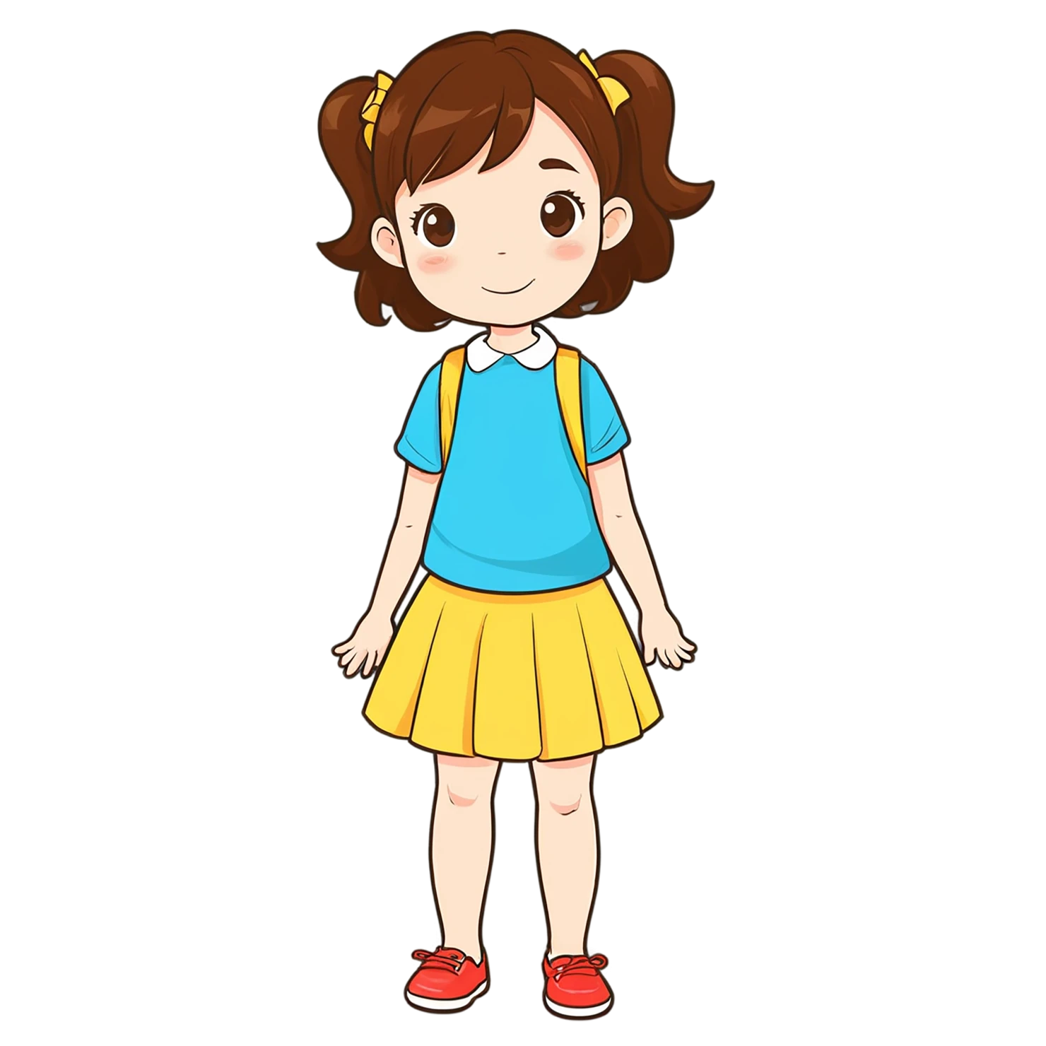 Girl cute sticker isolated on transparent background #17489