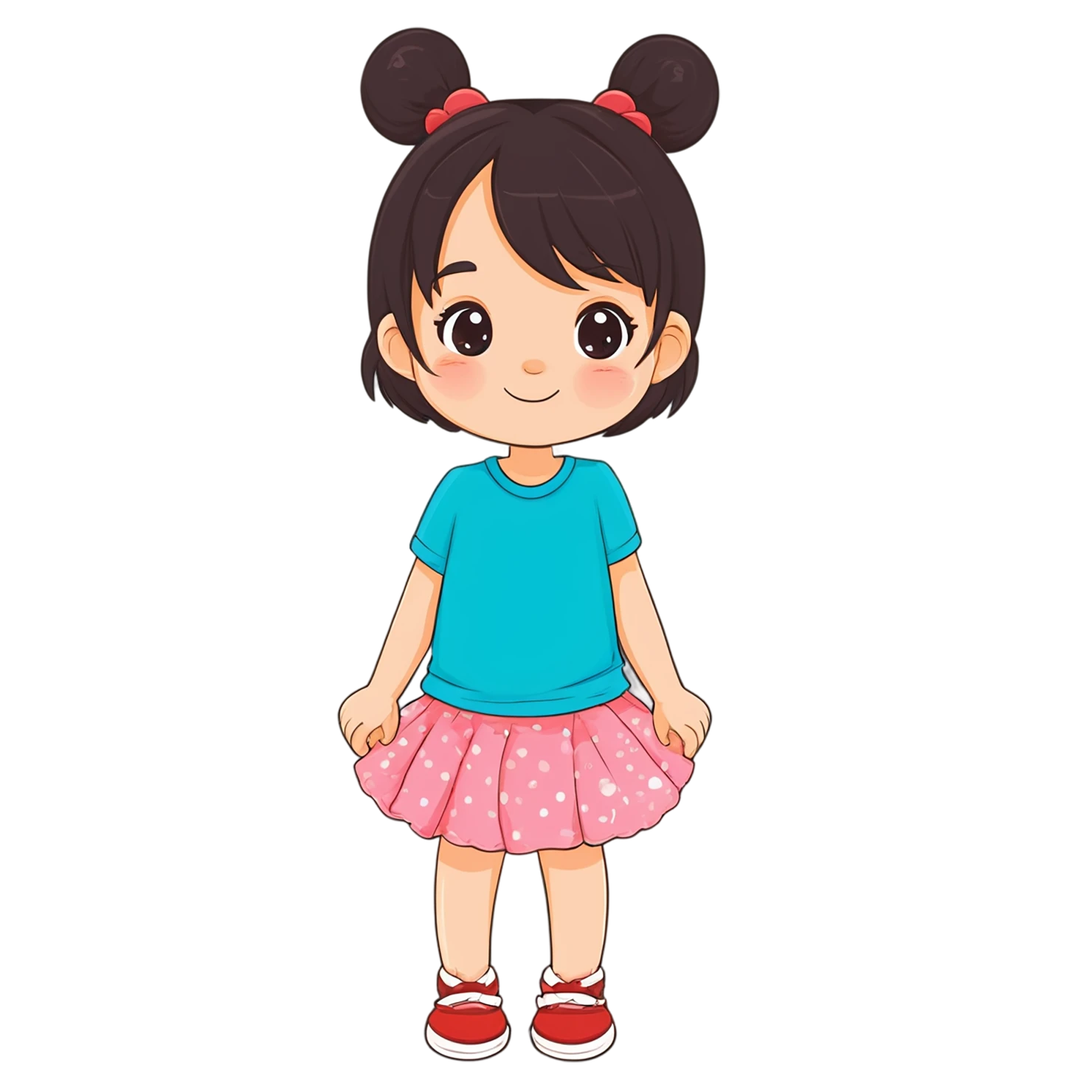 Girl cute sticker isolated on transparent background #17490