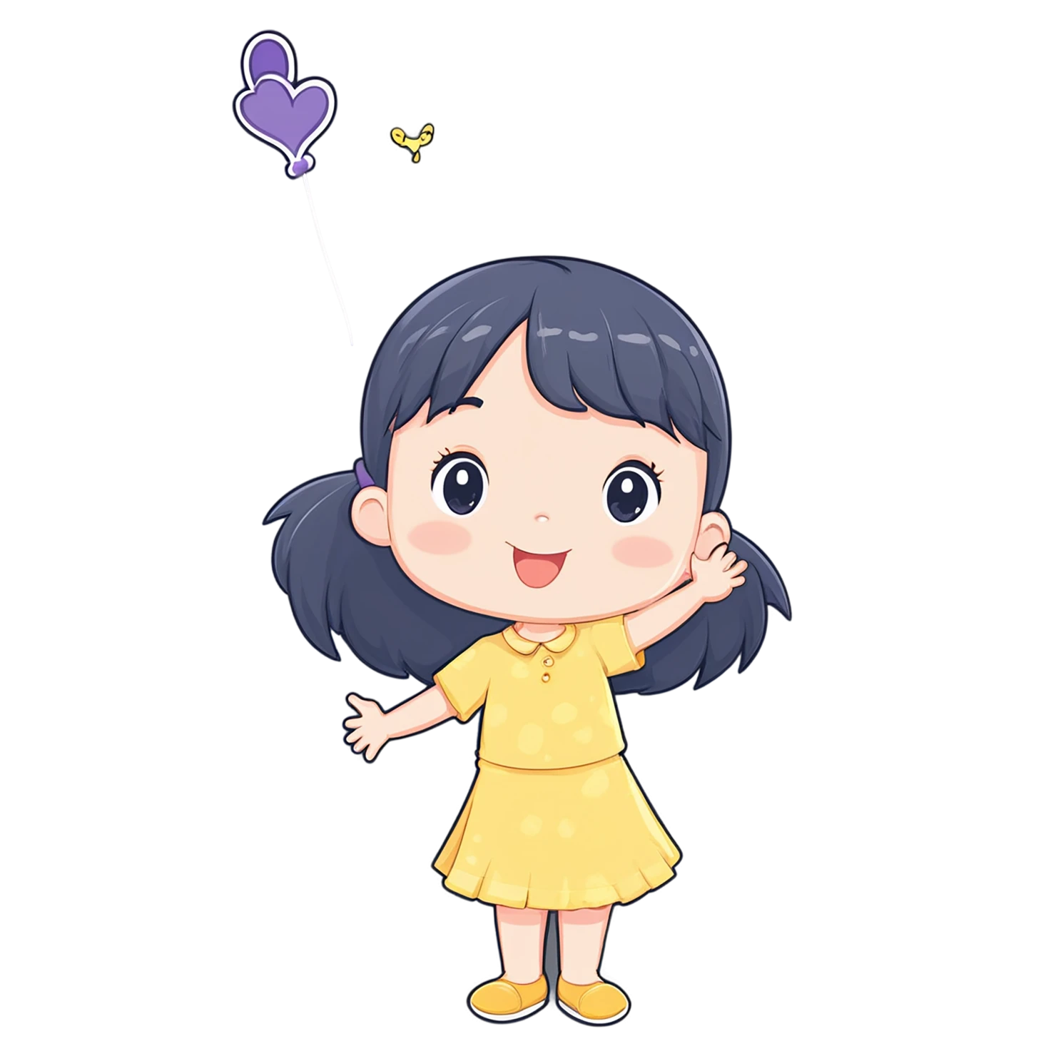 Girl cute sticker isolated on transparent background #17493