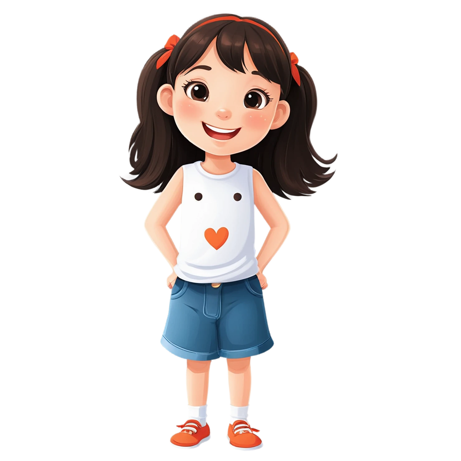 Girl cute sticker isolated on transparent background #17494