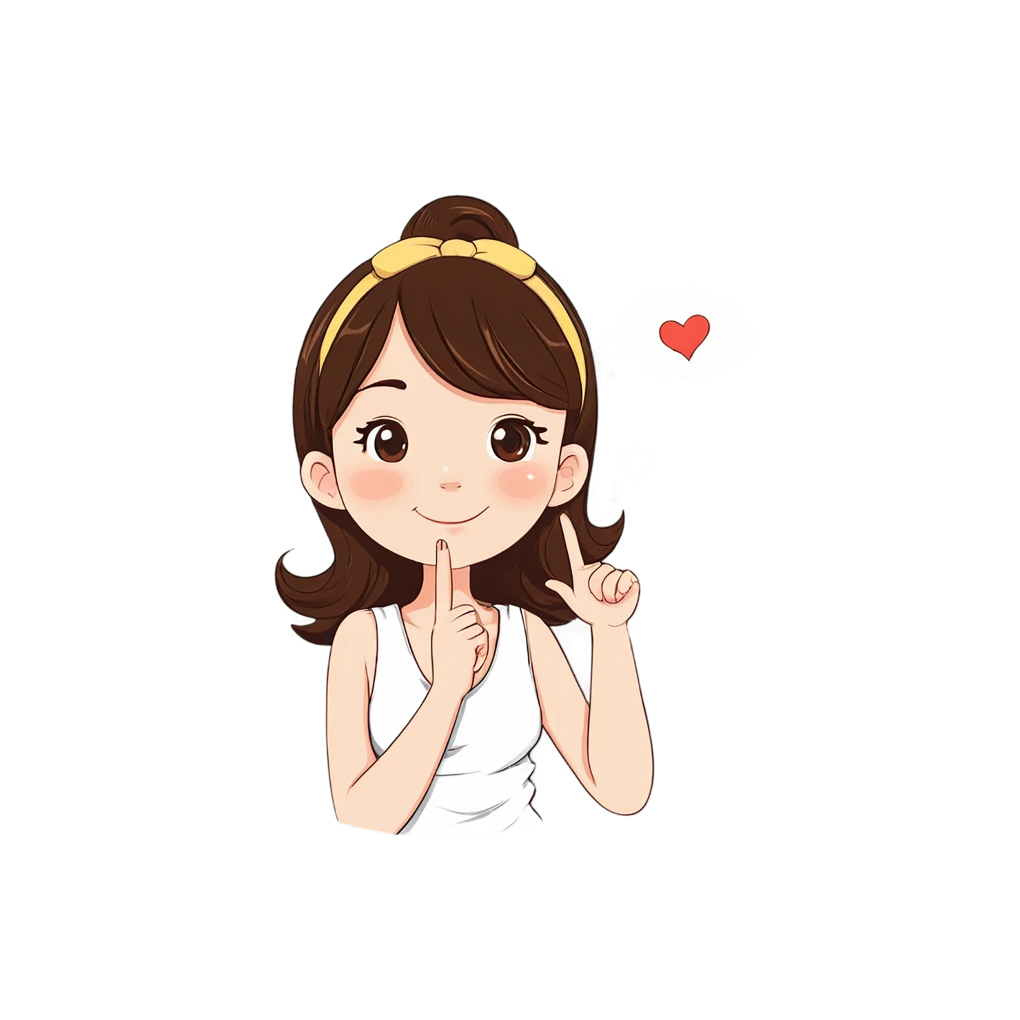 Girl cute sticker isolated on transparent background #17495