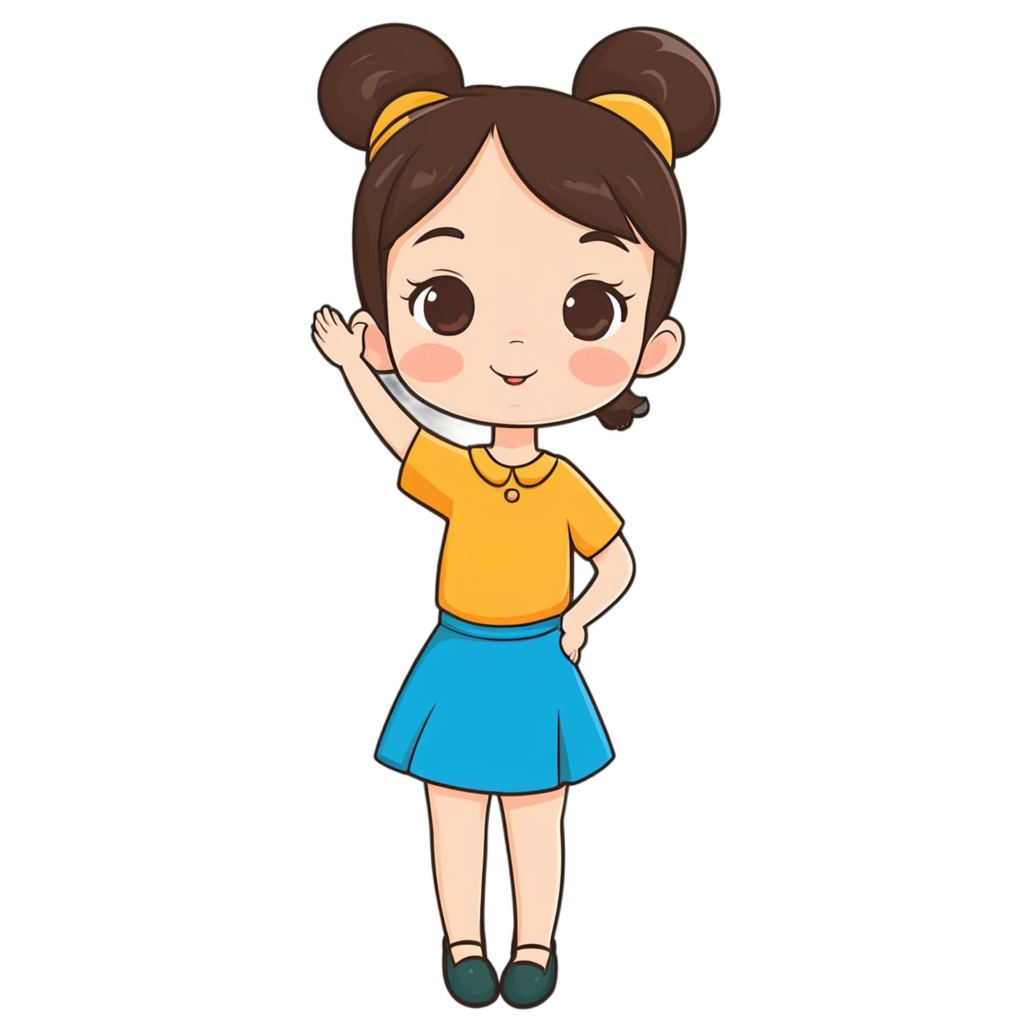 Girl cute sticker isolated on transparent background #17496