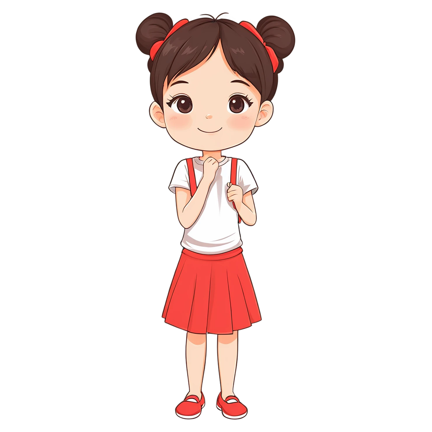 Girl cute sticker isolated on transparent background #17499