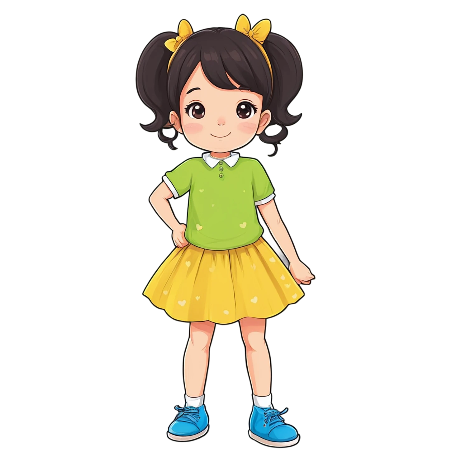 Girl cute sticker isolated on transparent background #17500