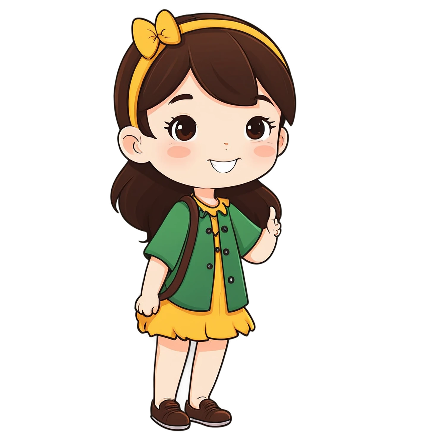 Girl cute sticker isolated on transparent background #17504
