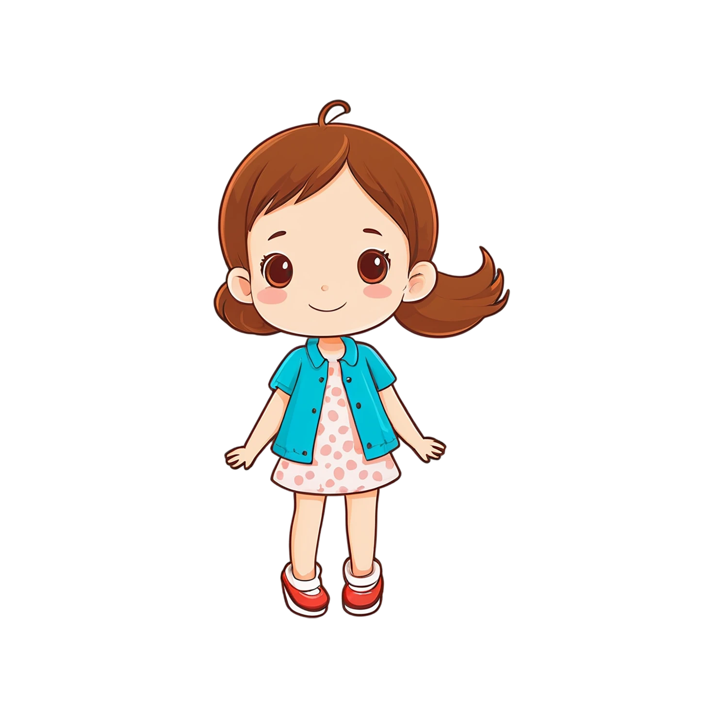 Girl cute sticker isolated on transparent background #17505