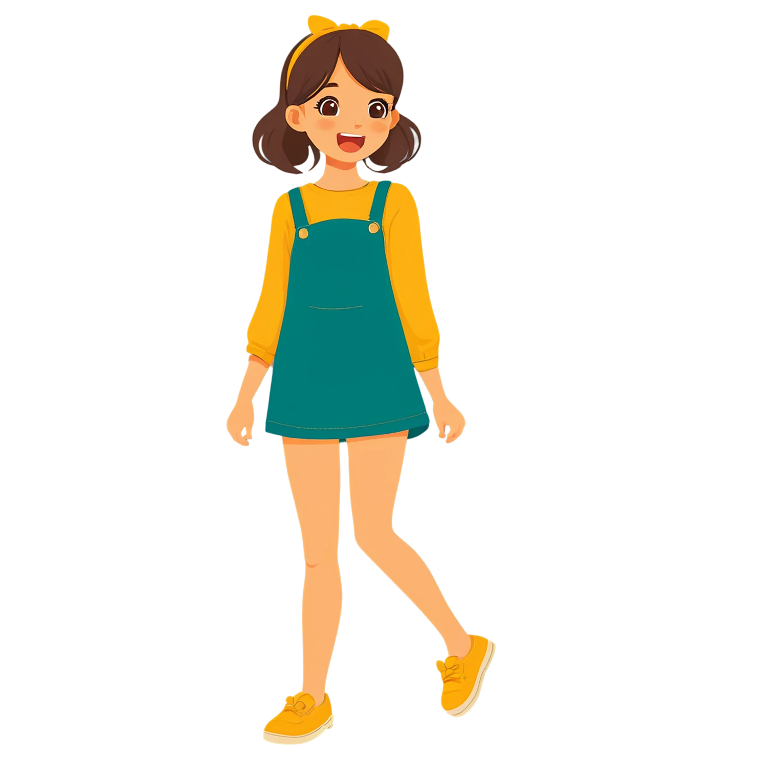 Girl cute sticker isolated on transparent background #17508
