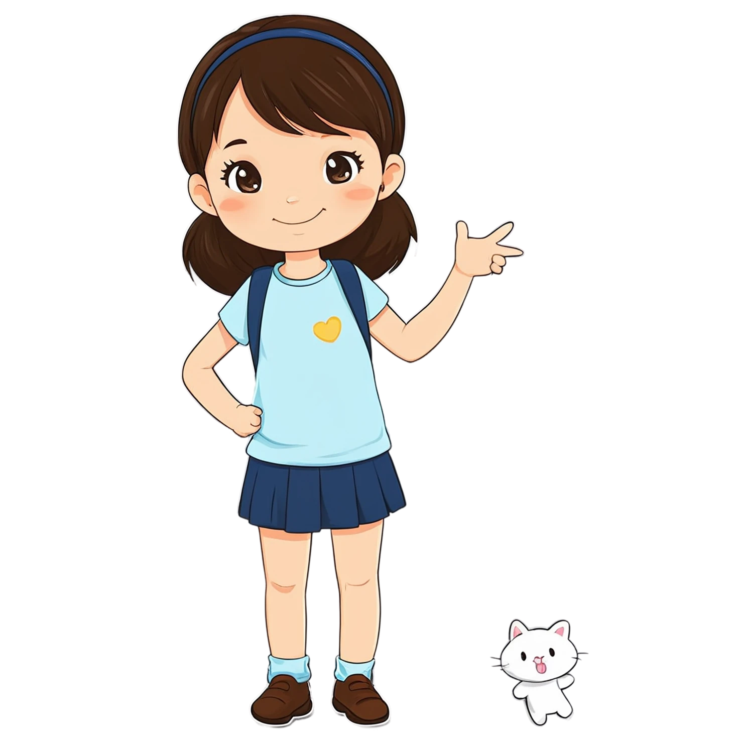 Girl cute sticker isolated on transparent background #17509