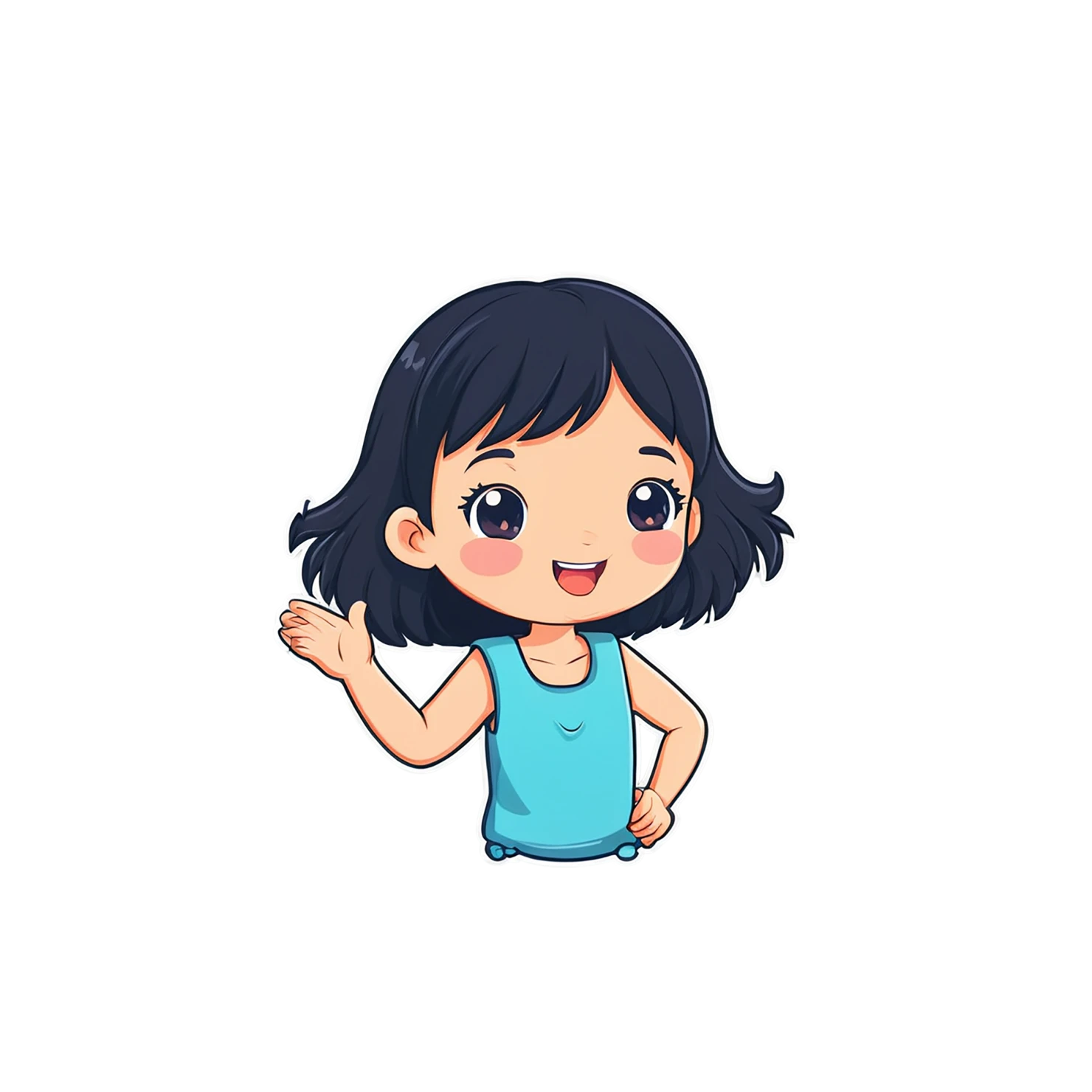 Girl cute sticker isolated on transparent background #17510
