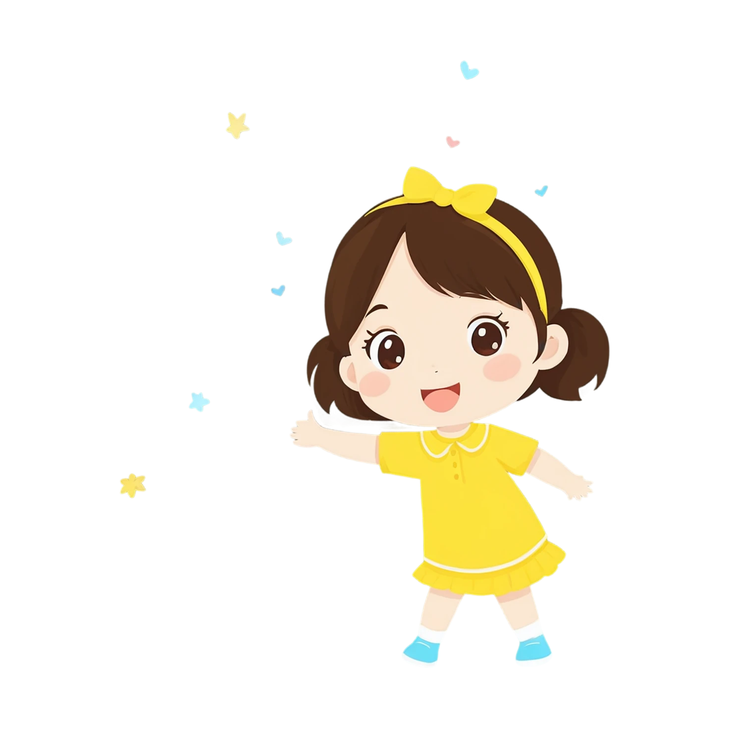 Girl cute sticker isolated on transparent background #17511