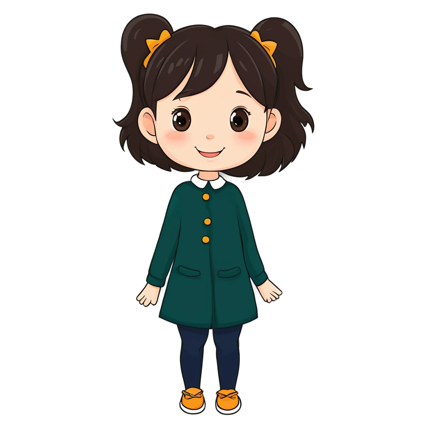 Girl cute sticker isolated on transparent background #17513