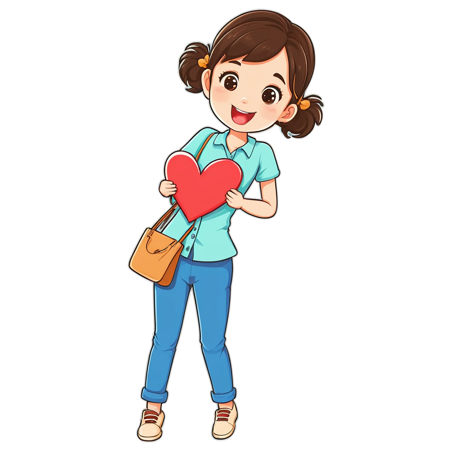 Girl cute sticker isolated on transparent background #17514