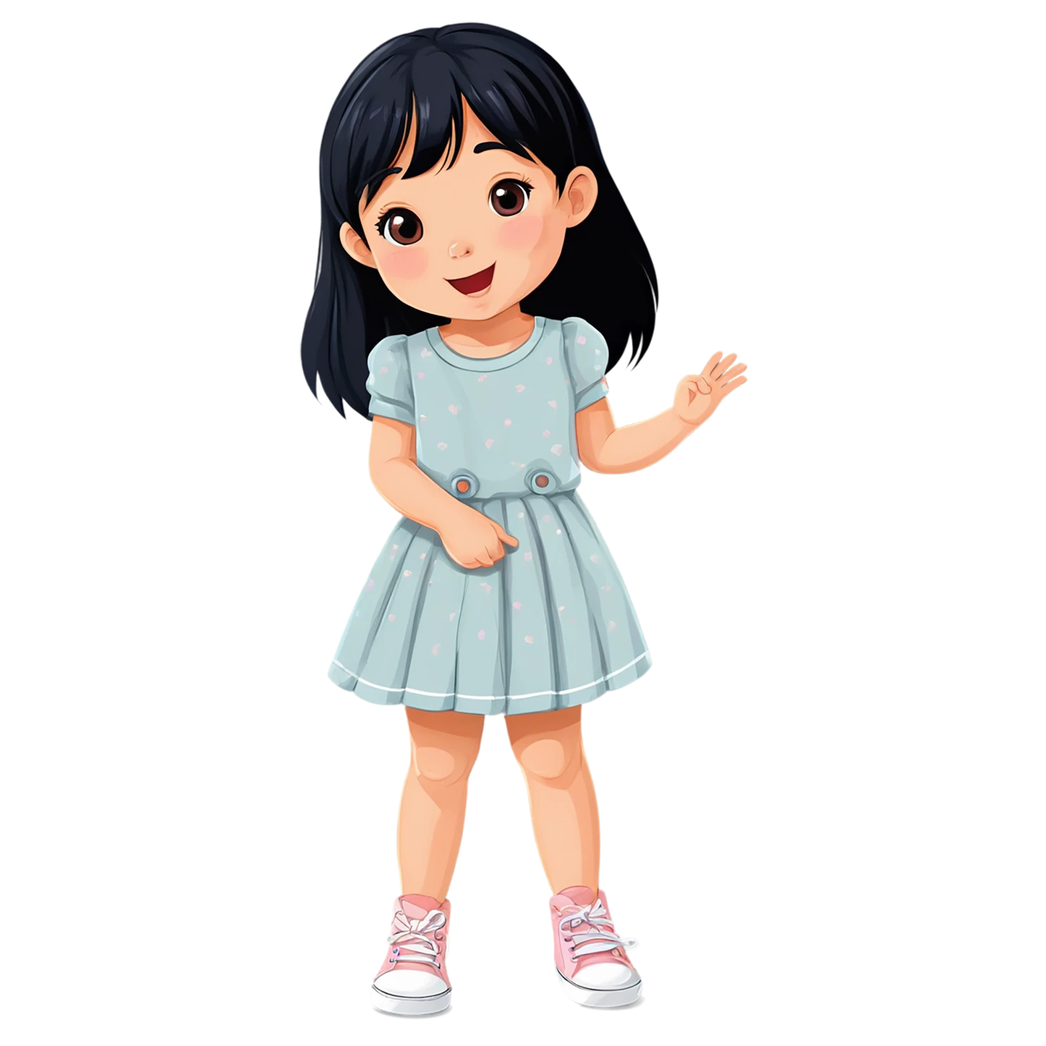 Girl cute sticker isolated on transparent background #17515