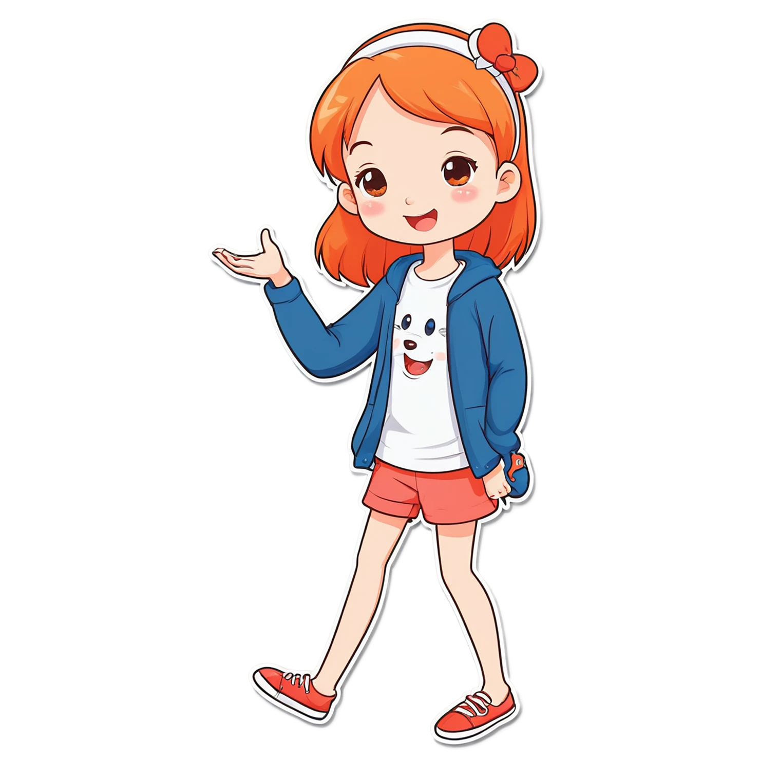 Girl cute sticker isolated on transparent background #17516