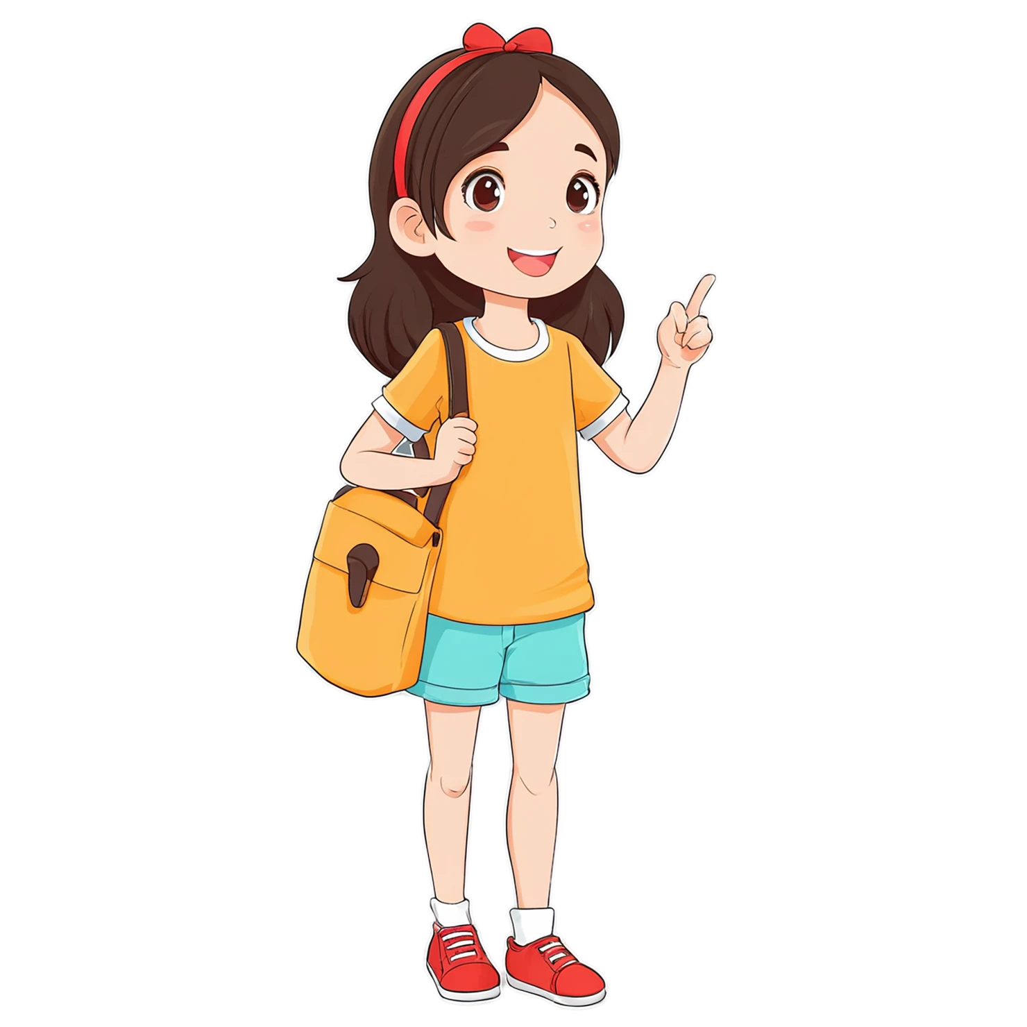 Girl cute sticker isolated on transparent background #17517