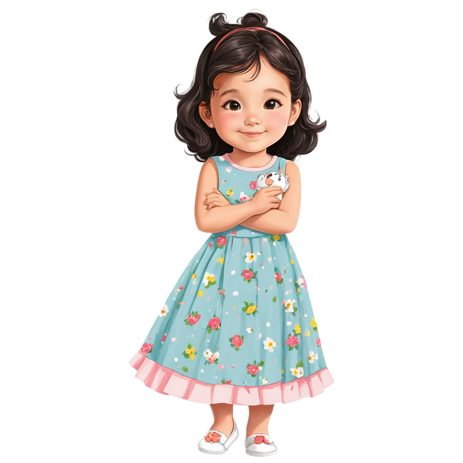 Girl cute sticker isolated on transparent background #17518