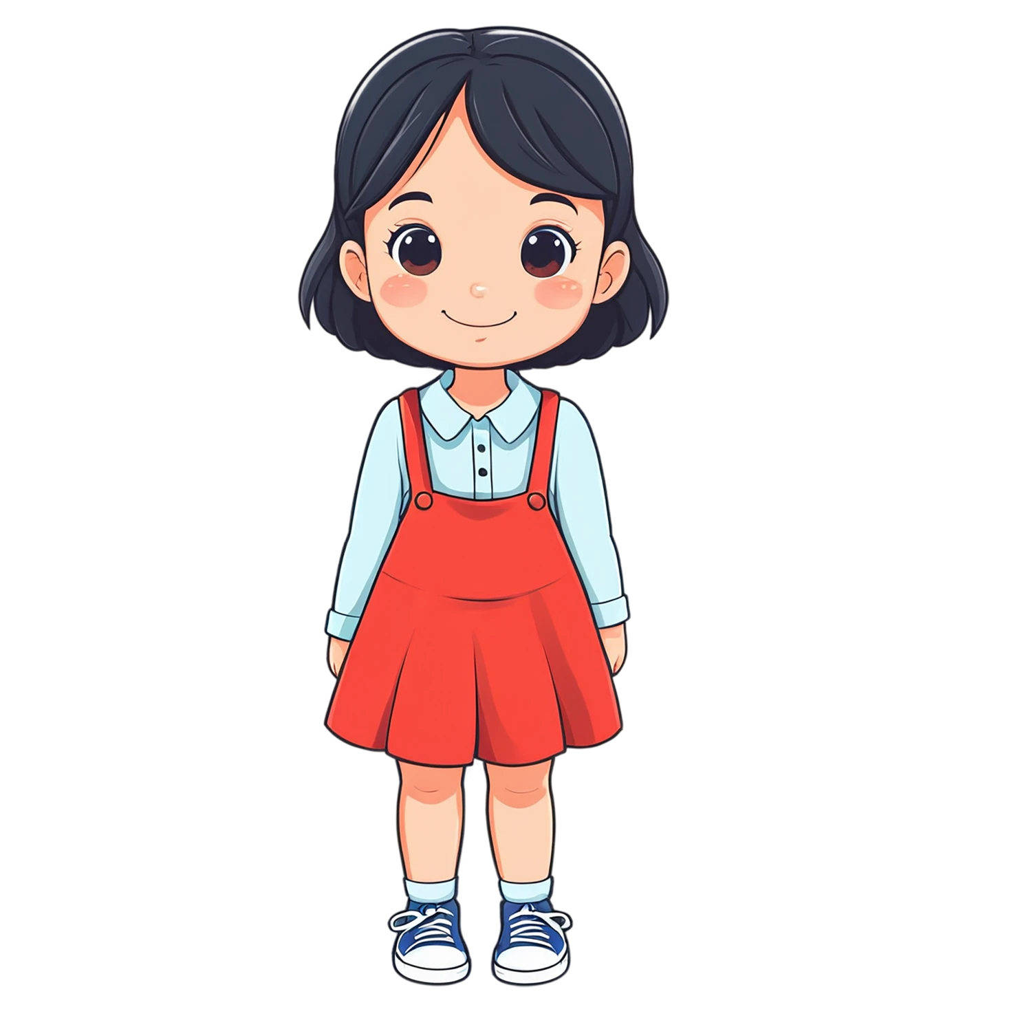 Girl cute sticker isolated on transparent background #17520