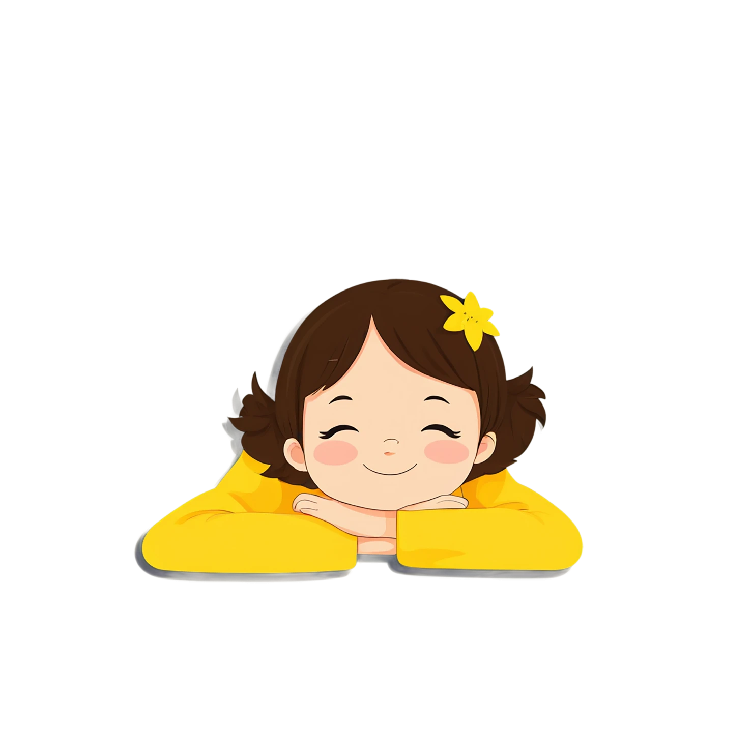Girl cute sticker isolated on transparent background #17521