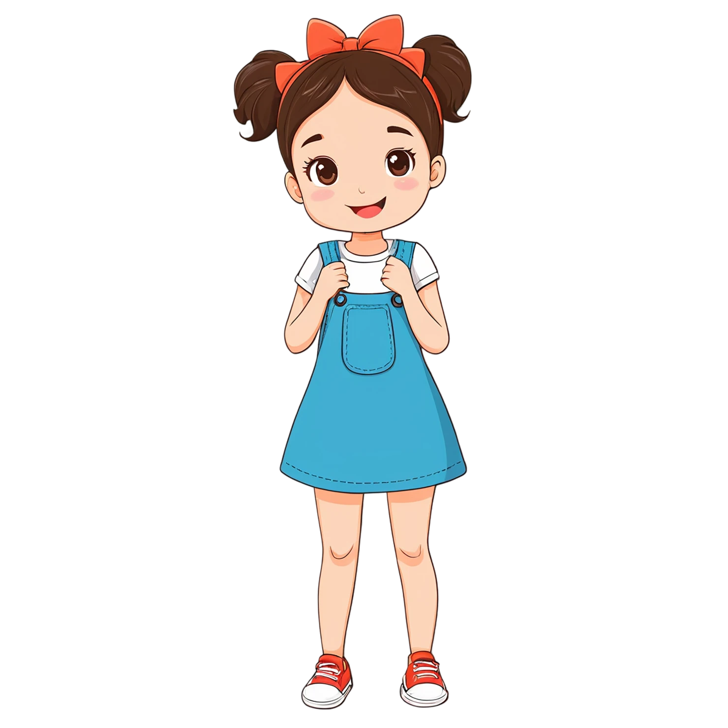 Girl cute sticker isolated on transparent background #17523