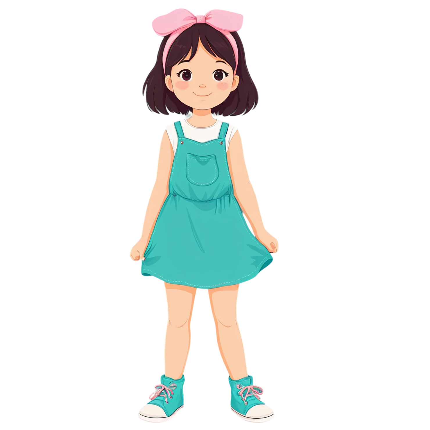 Girl cute sticker isolated on transparent background #17525