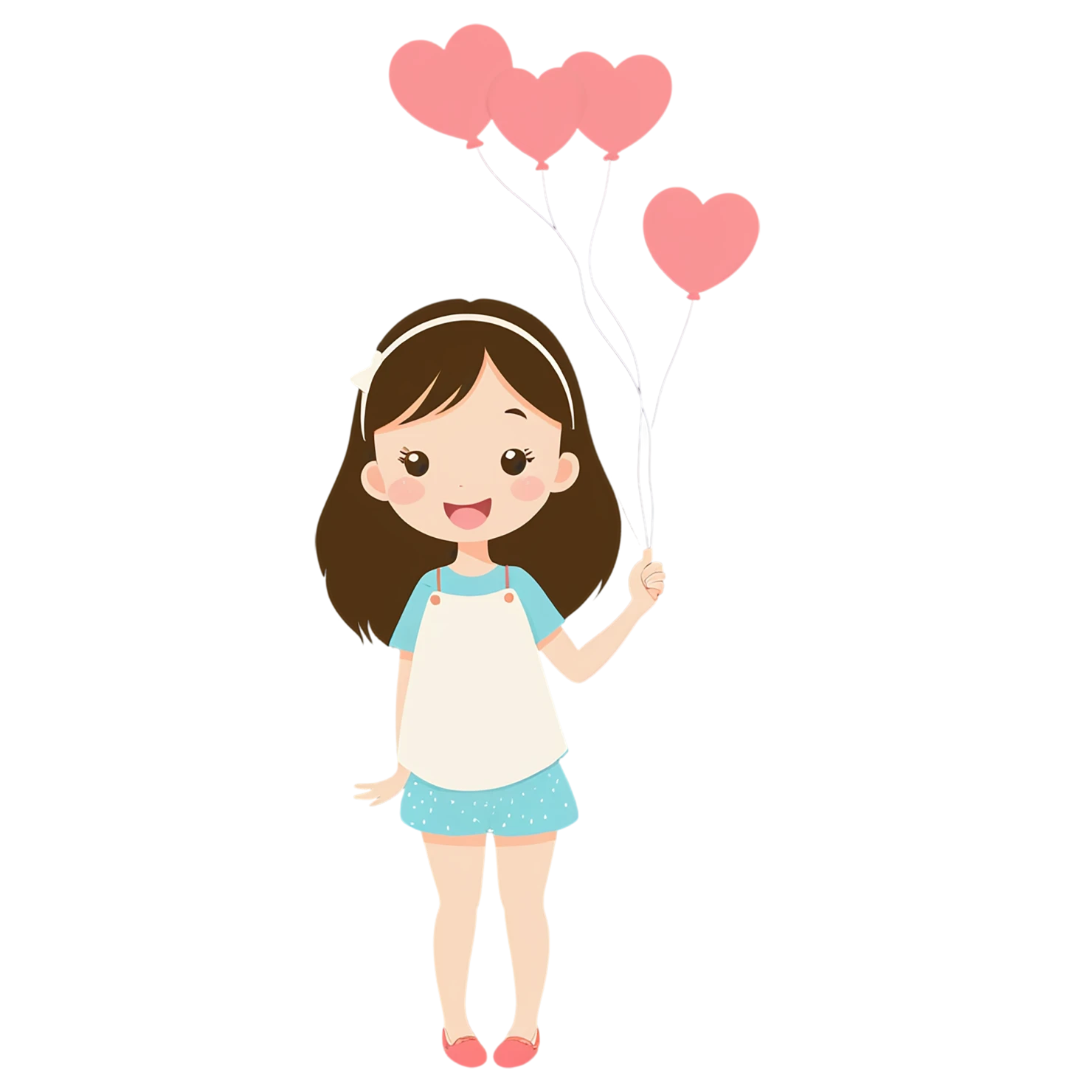 Girl cute sticker isolated on transparent background #17526