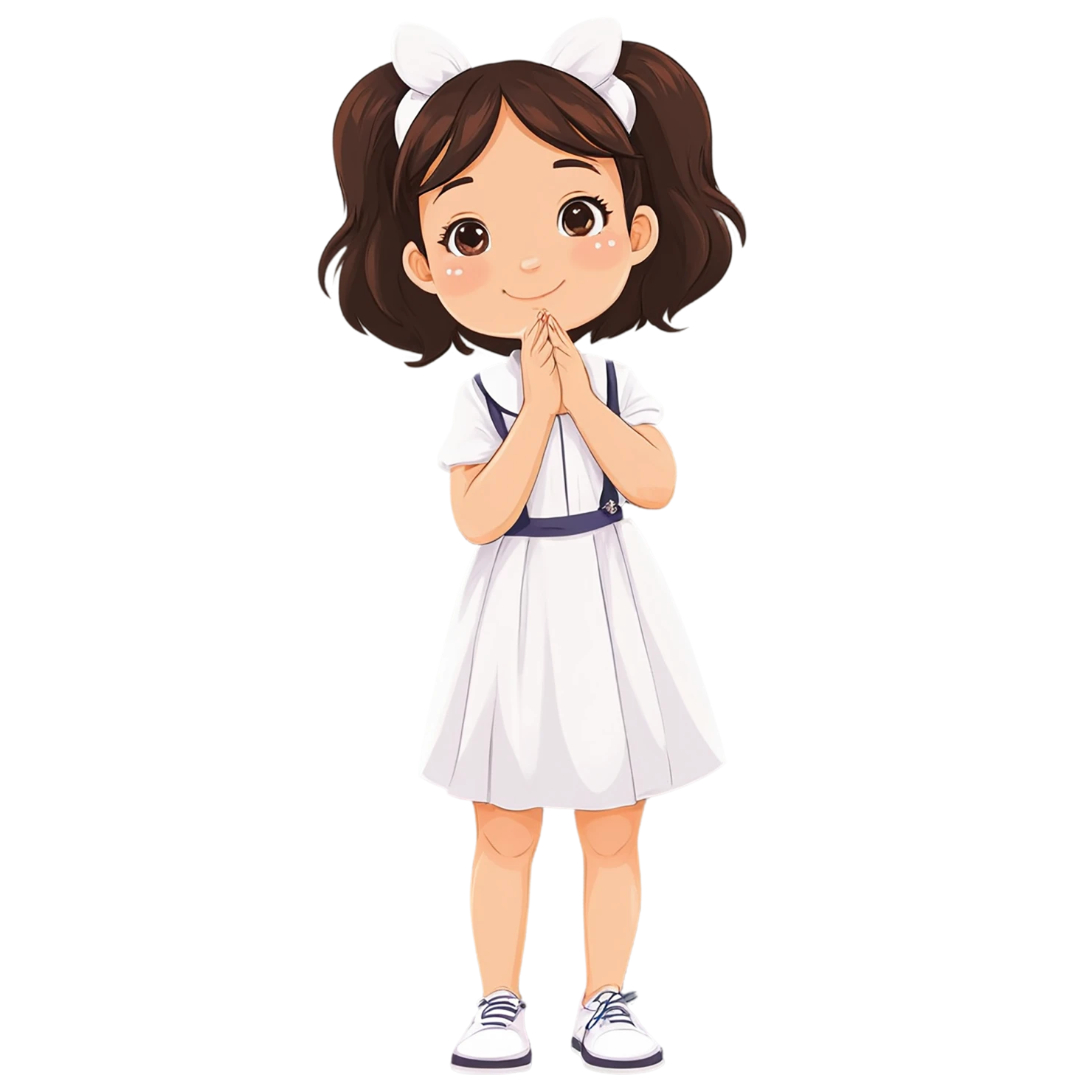 Girl cute sticker isolated on transparent background #17527
