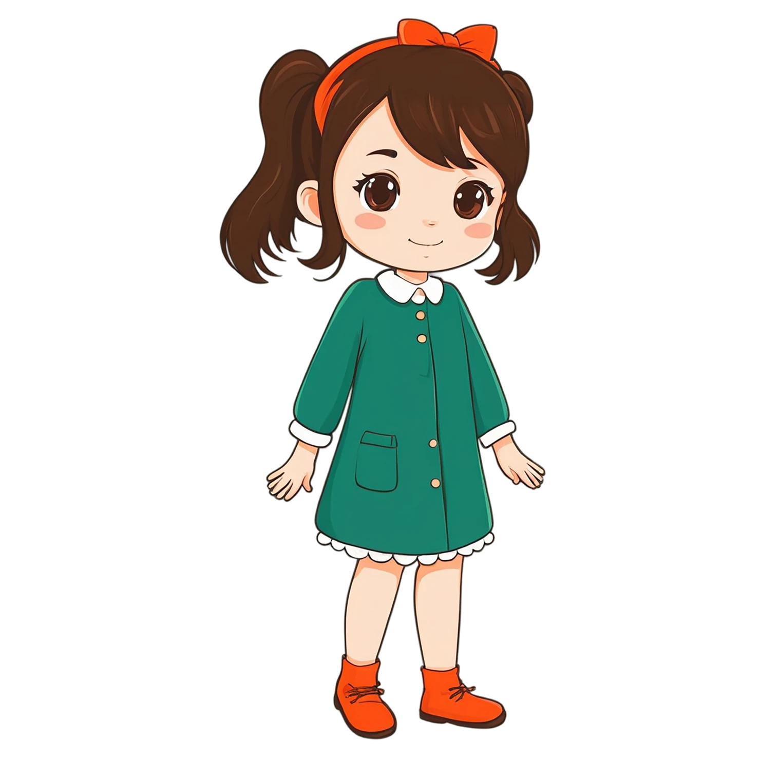 Girl cute sticker isolated on transparent background #17528