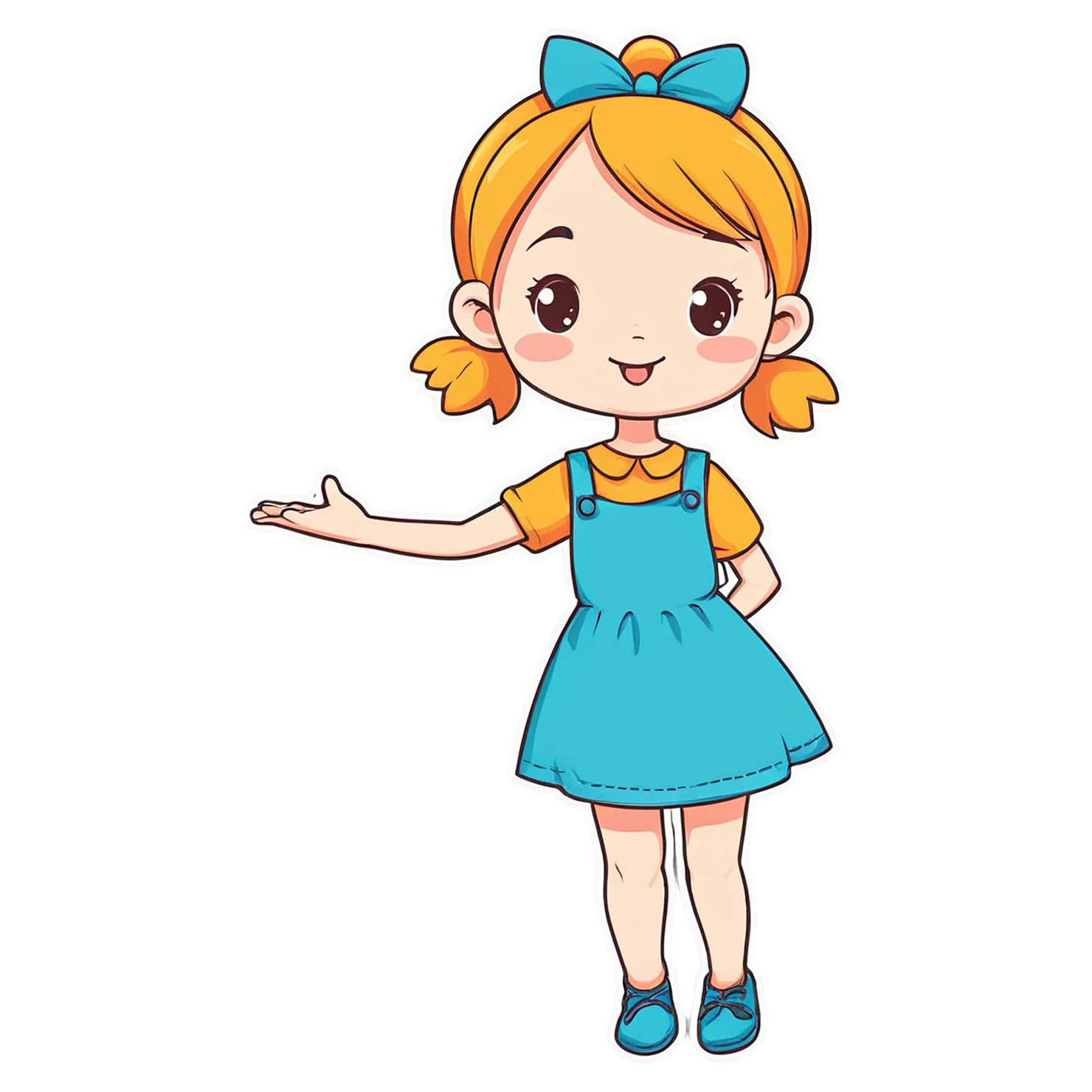 Girl cute sticker isolated on transparent background #17529