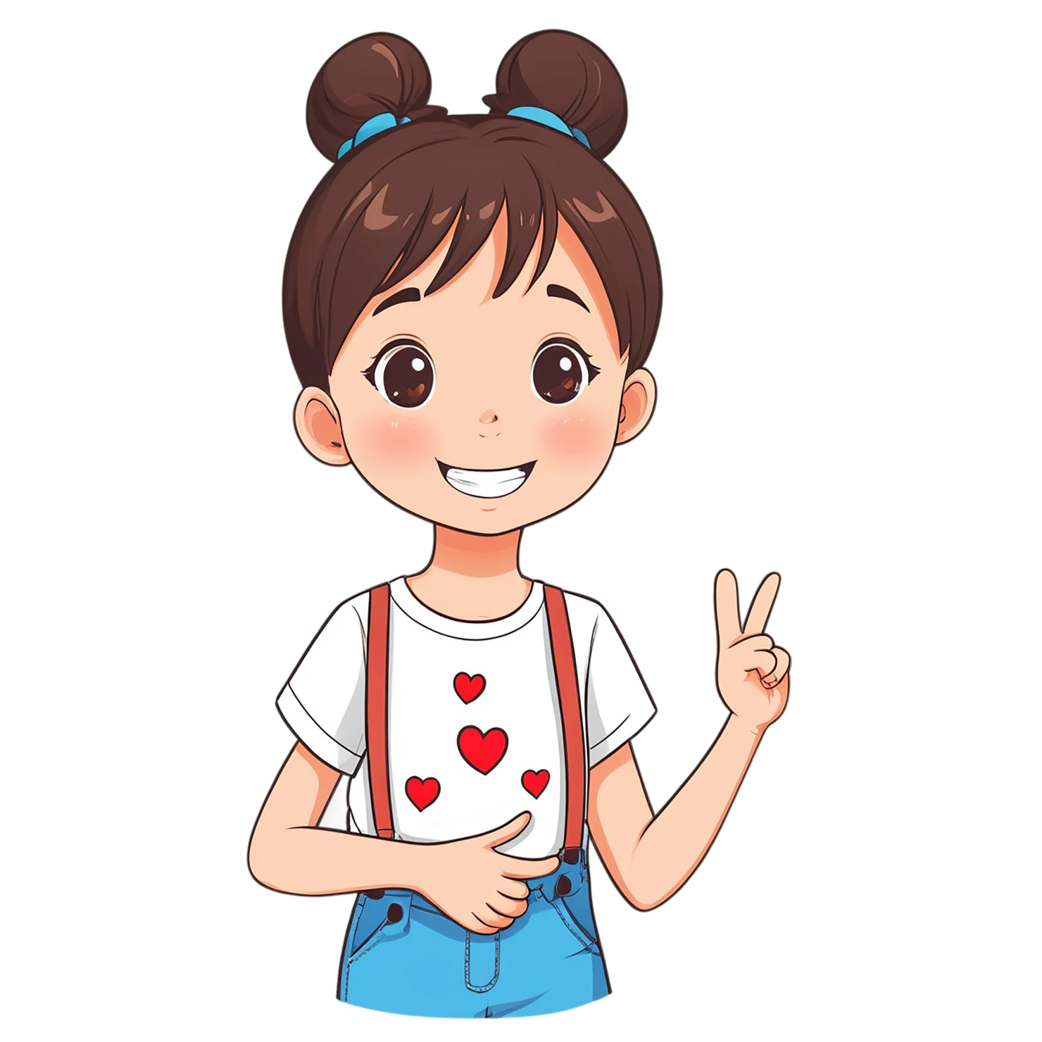 Girl cute sticker isolated on transparent background #17530