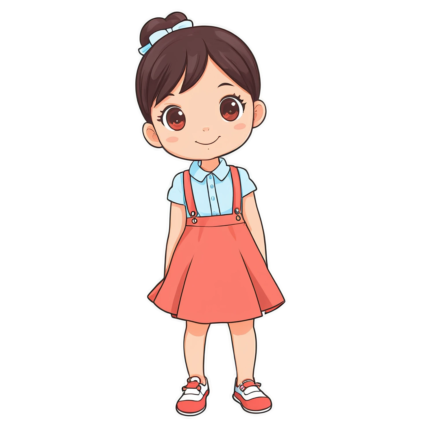 Girl cute sticker isolated on transparent background #17533