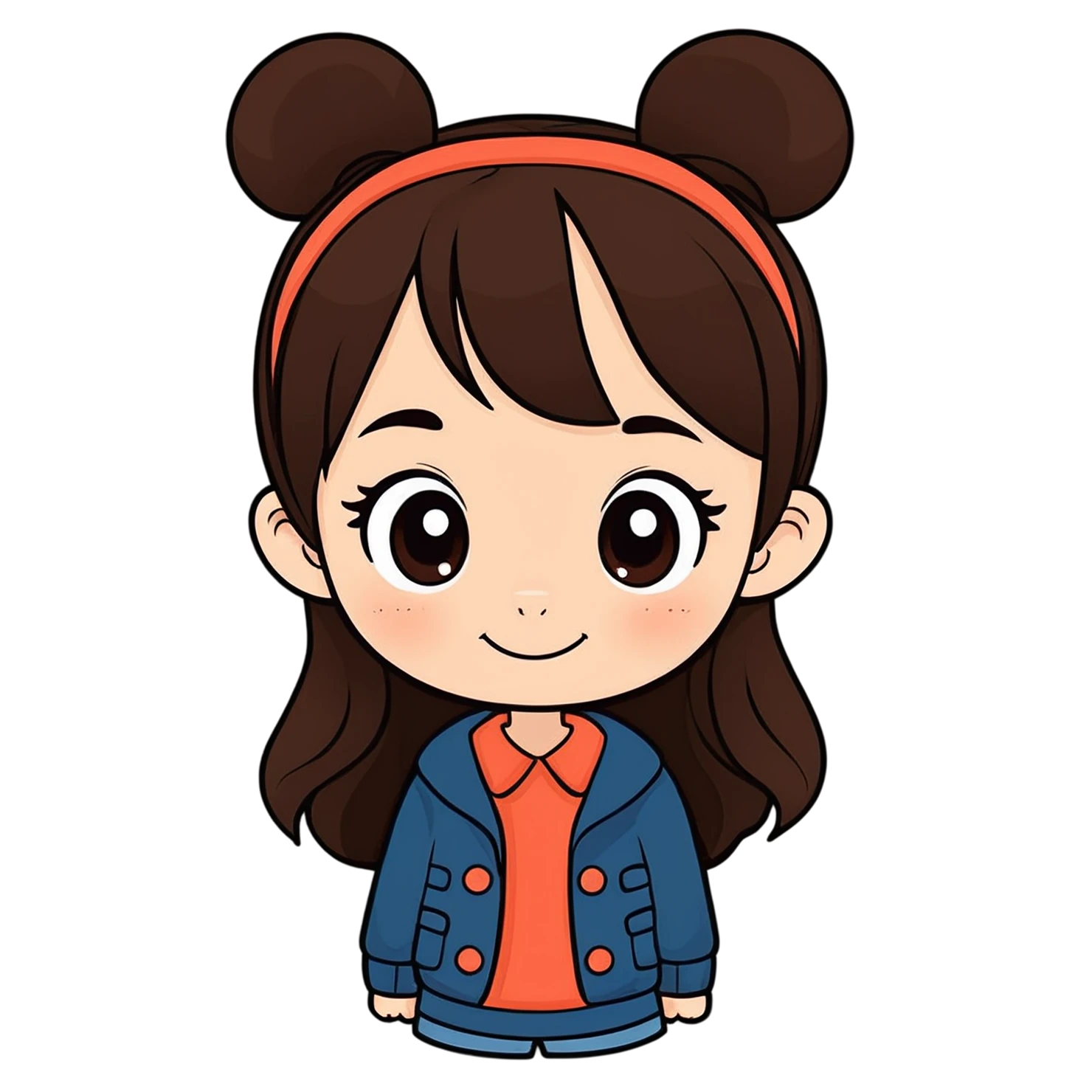 Girl cute sticker isolated on transparent background #17535
