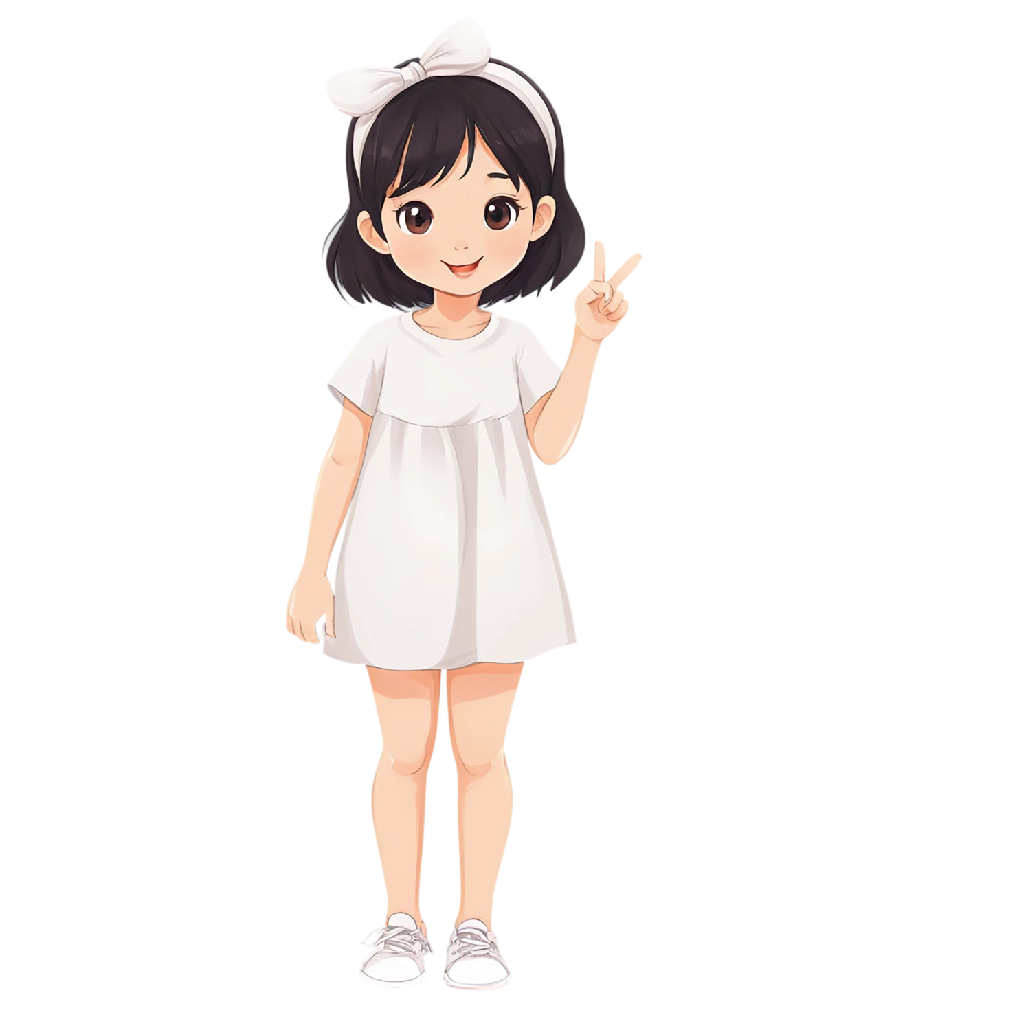 Girl cute sticker isolated on transparent background #17536