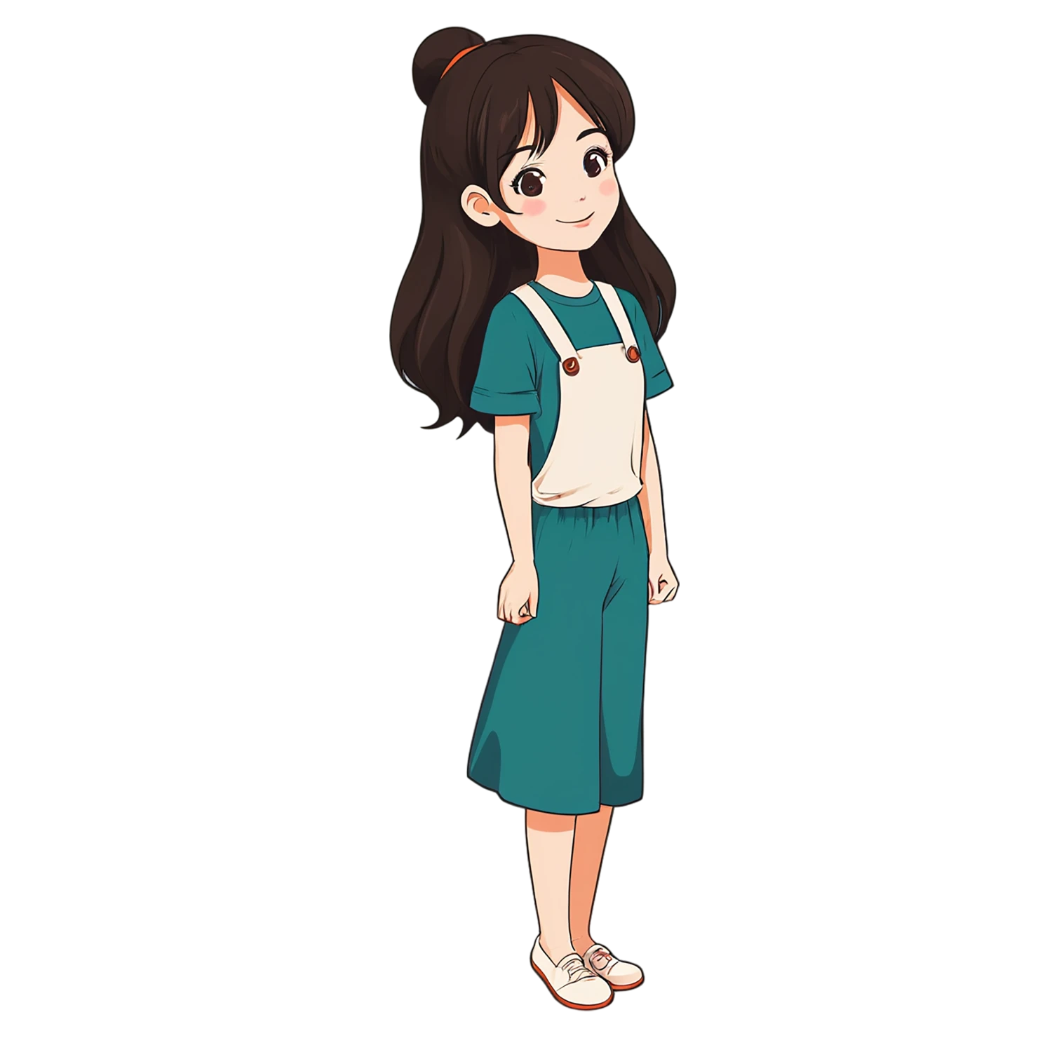Girl cute sticker isolated on transparent background #17537