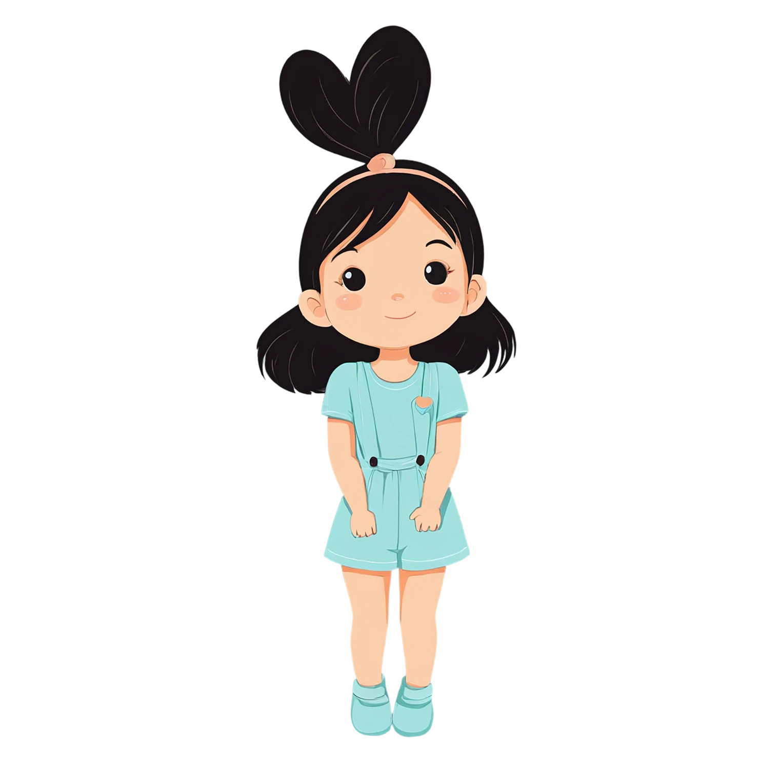 Girl cute sticker isolated on transparent background #17538