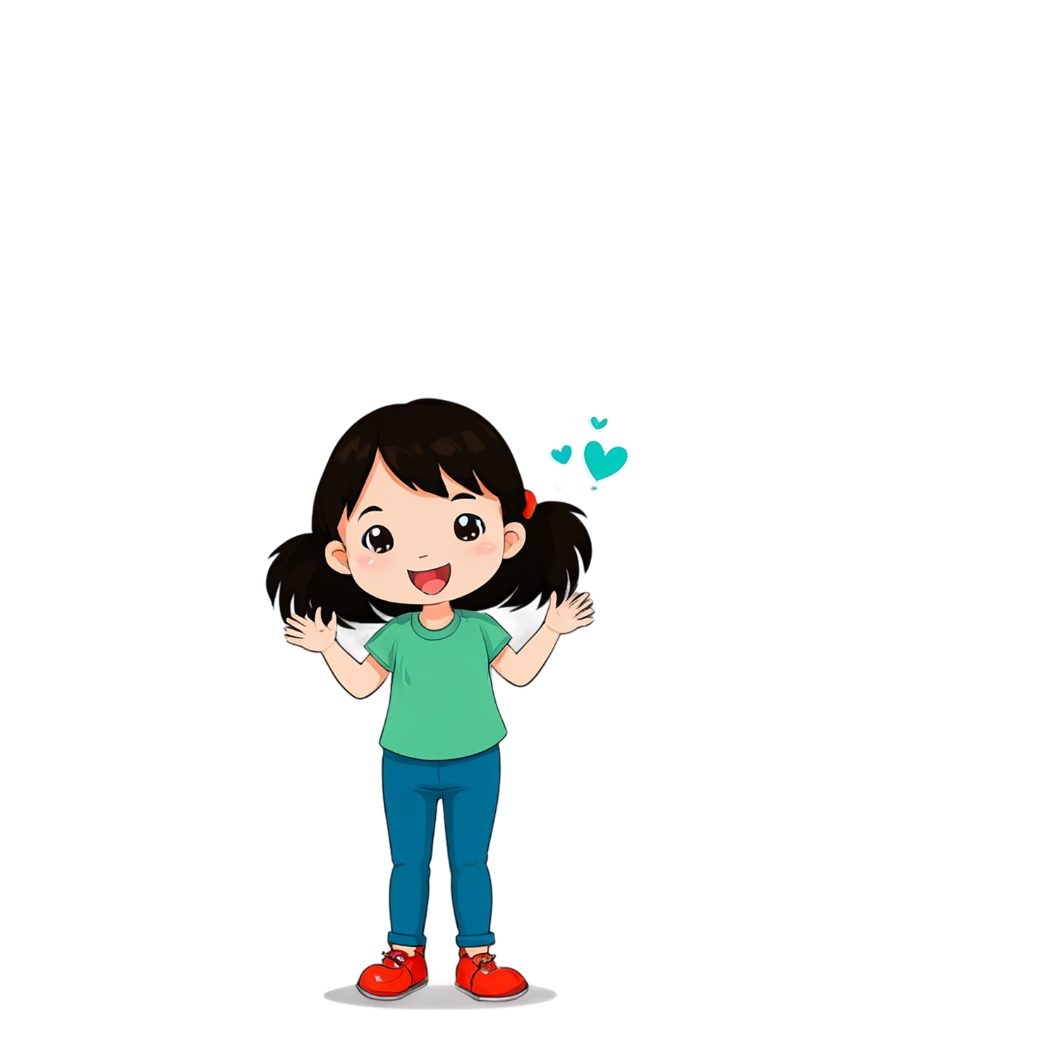 Girl cute sticker isolated on transparent background #17541