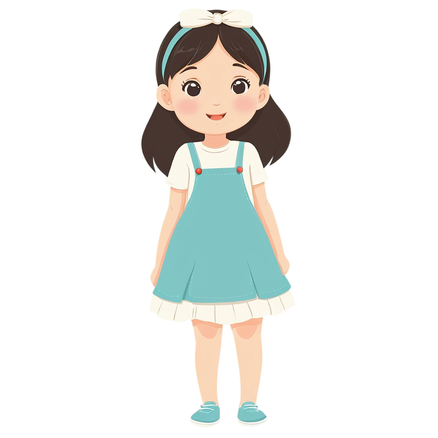 Girl cute sticker isolated on transparent background #17542