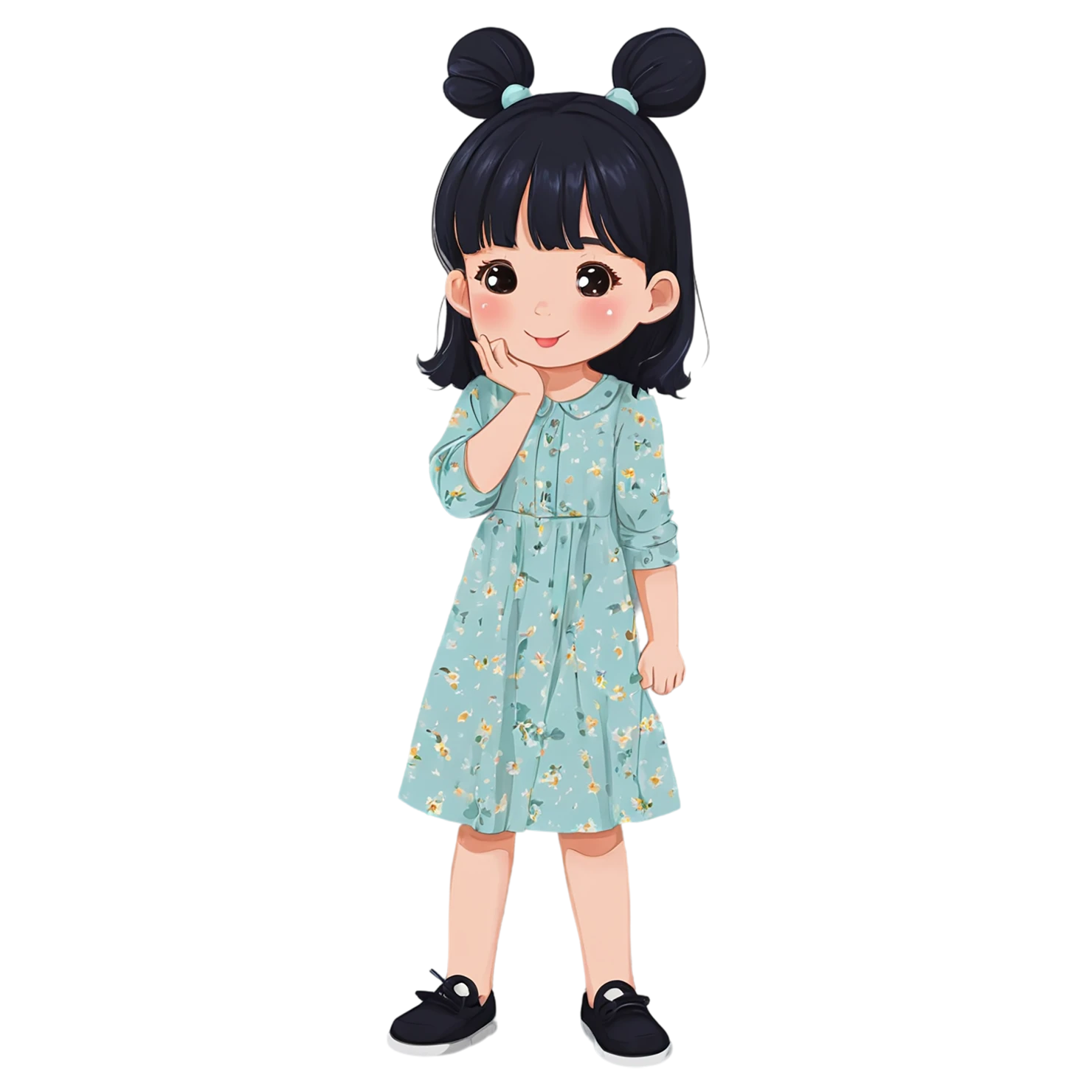 Girl cute sticker isolated on transparent background #17543