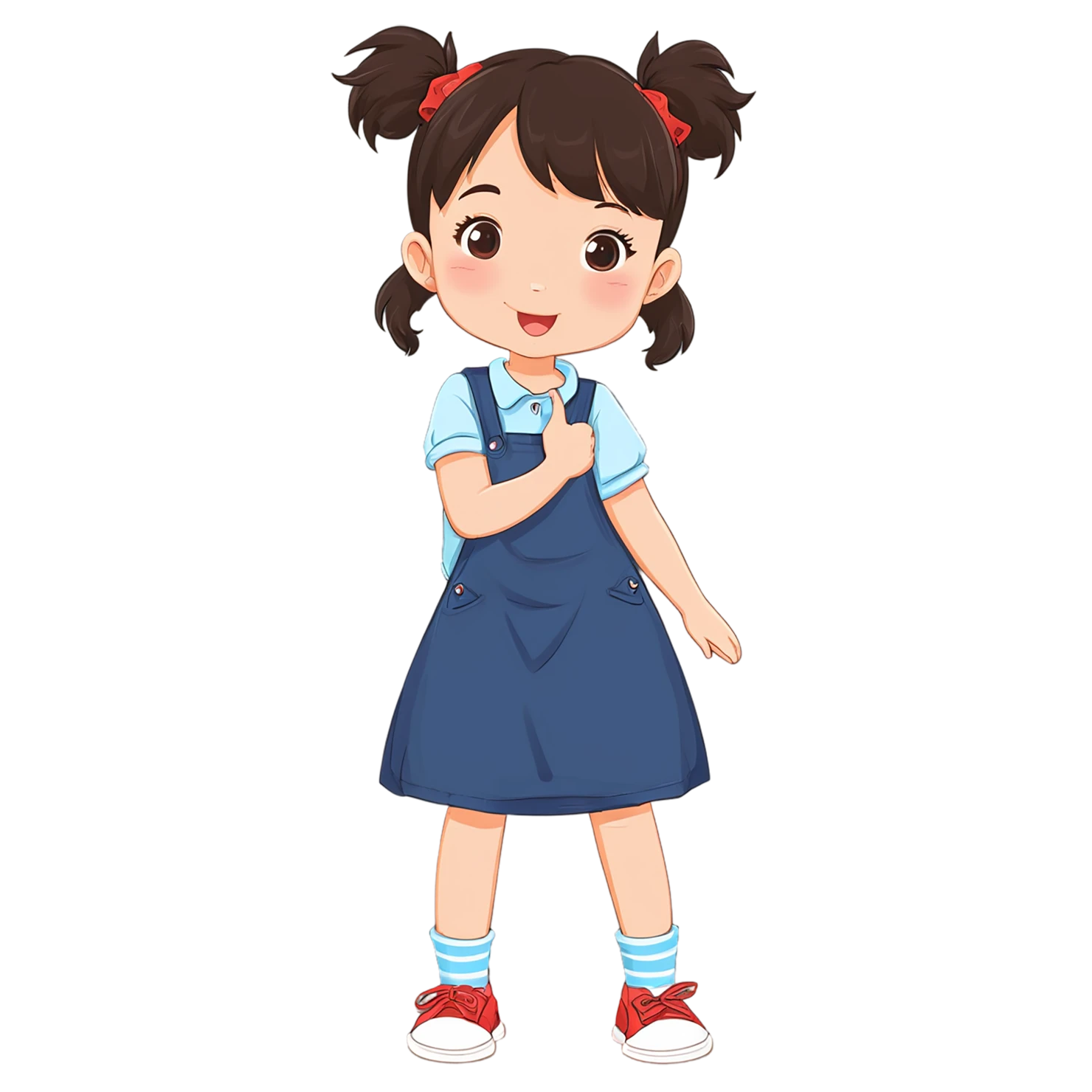 Girl cute sticker isolated on transparent background #17544
