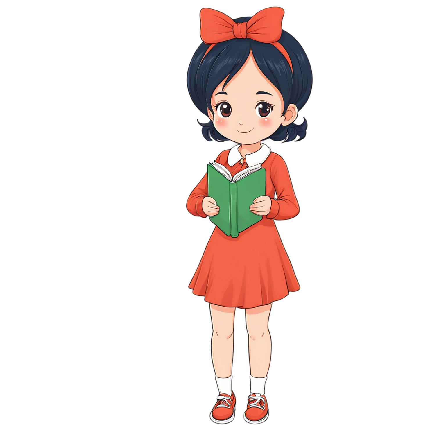 Girl cute sticker isolated on transparent background #17545