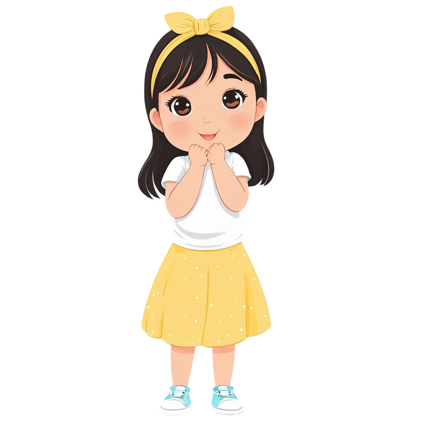 Girl cute sticker isolated on transparent background #17546